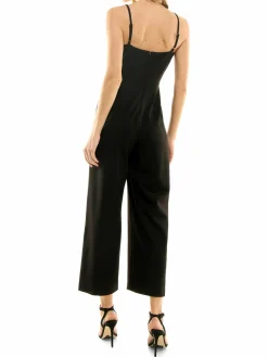 Women Nicole Miller Ruched Crepe Scuba Jumpsuit