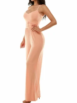 Women Bebe Ruched Cutout Jumpsuit