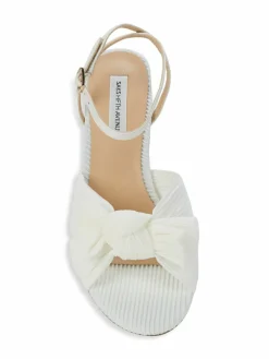 Saks Fifth Avenue Sammy Bow-Knot Leather Kitten Heel Sandals