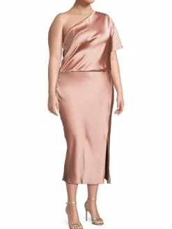 Women Renee C. Satin One-Shoulder Dress
