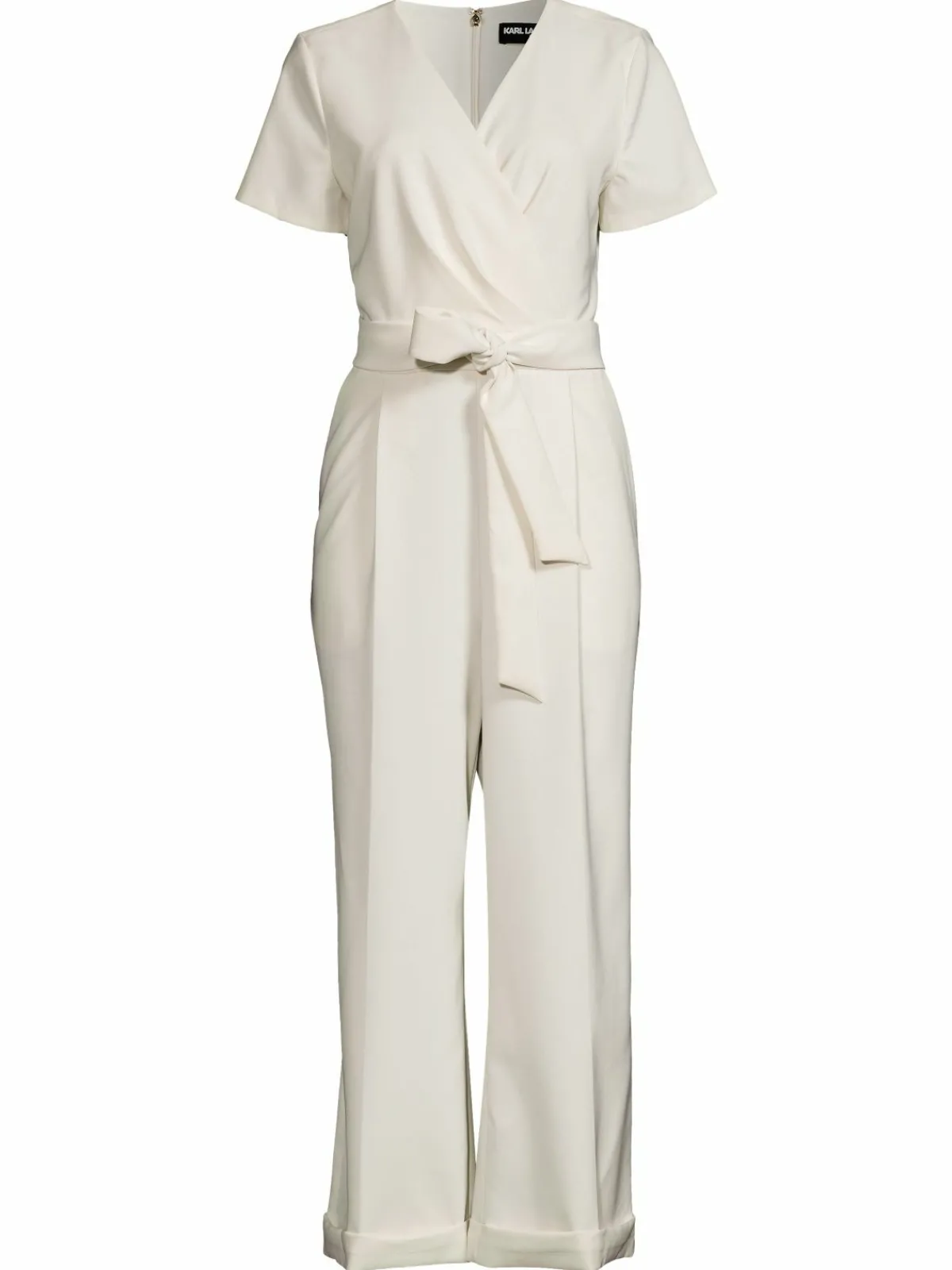 Women Karl Lagerfeld Paris Scuba Crepe Belted Jumpsuit