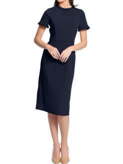 Women Maggy London Scuba Crepe Midi Sheath Dress