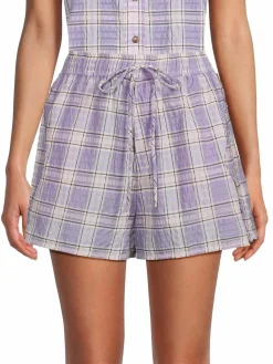 Women Ganni Seersucker Checked Shorts