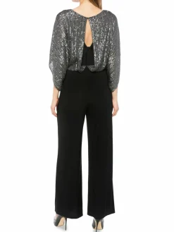 Women Marina Sequin Dolman Wide Leg Jumpsuit