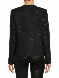 Women Tommy Hilfiger Sequin Wool Blend Jacket
