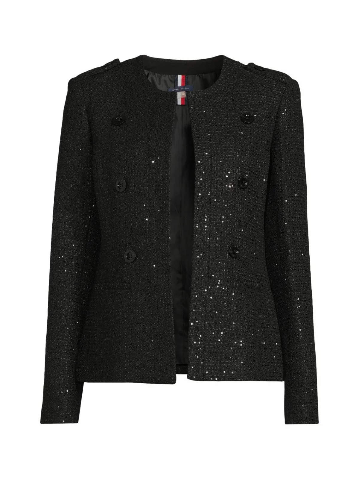 Women Tommy Hilfiger Sequin Wool Blend Jacket