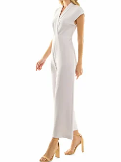 Women Nicole Miller Shawl Collar Jumpsuit