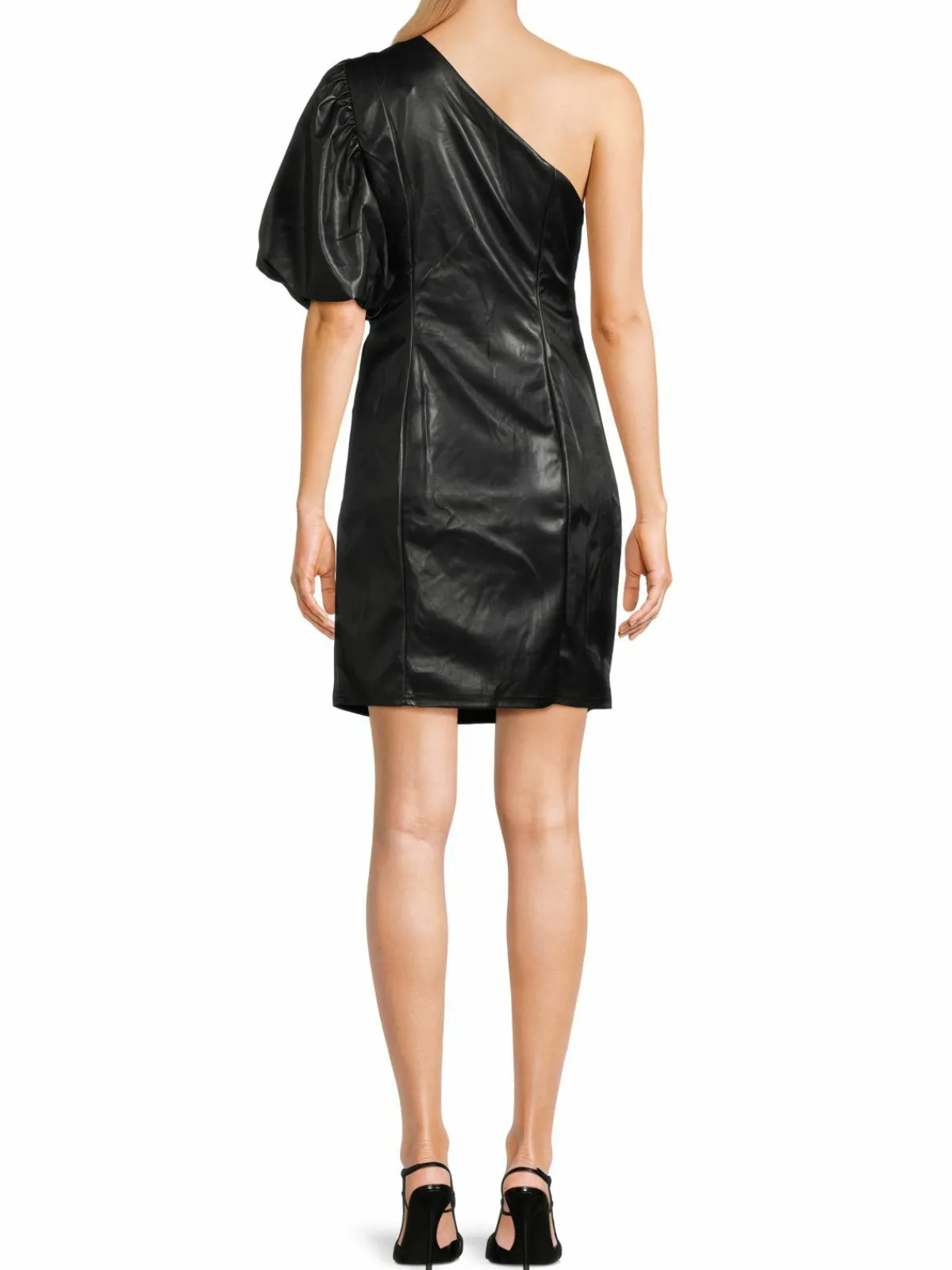 Women RACHEL Rachel Roy Shayna Faux Leather One-Shoulder Sheath Dress
