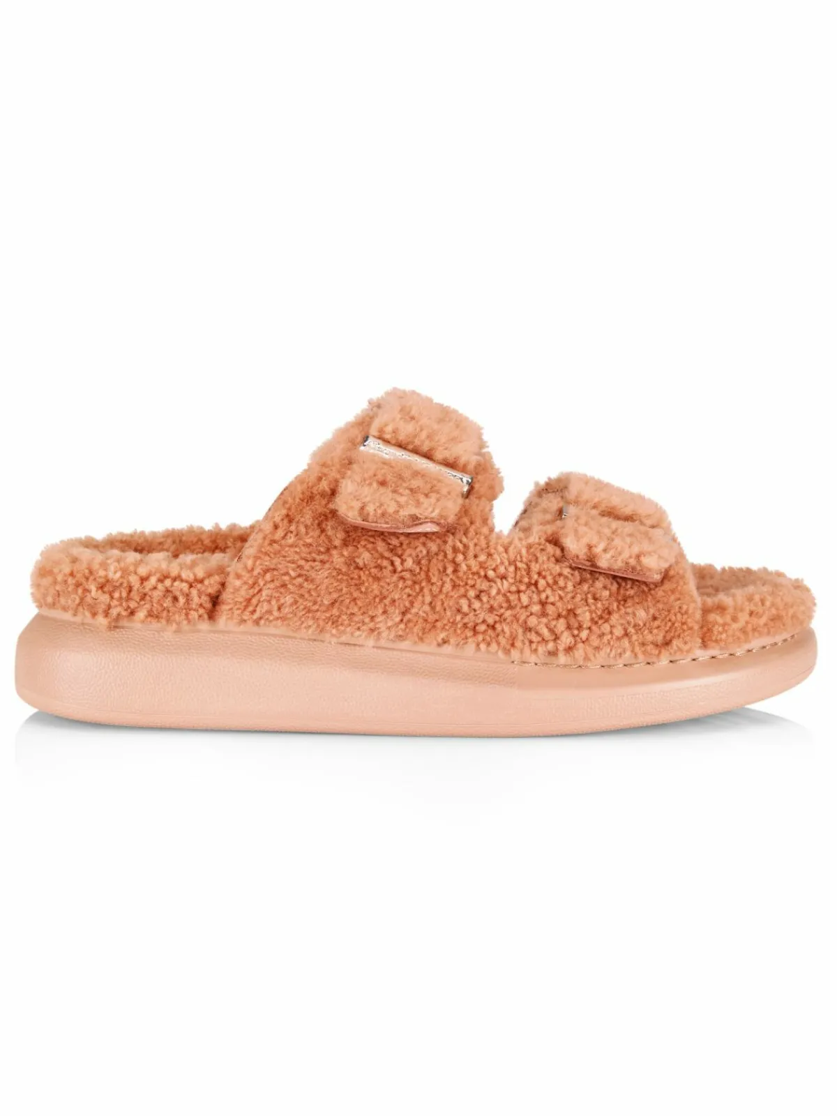 Alexander McQueen Shearling Slide Sandals