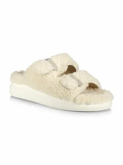 Alexander McQueen Shearling Slide Sandals