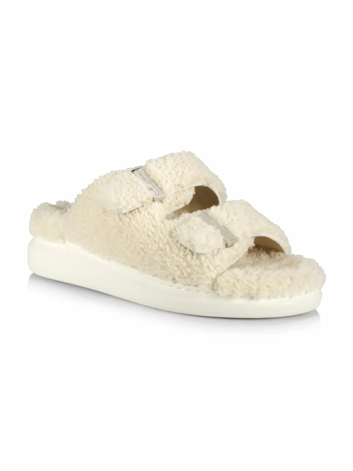 Alexander McQueen Shearling Slide Sandals