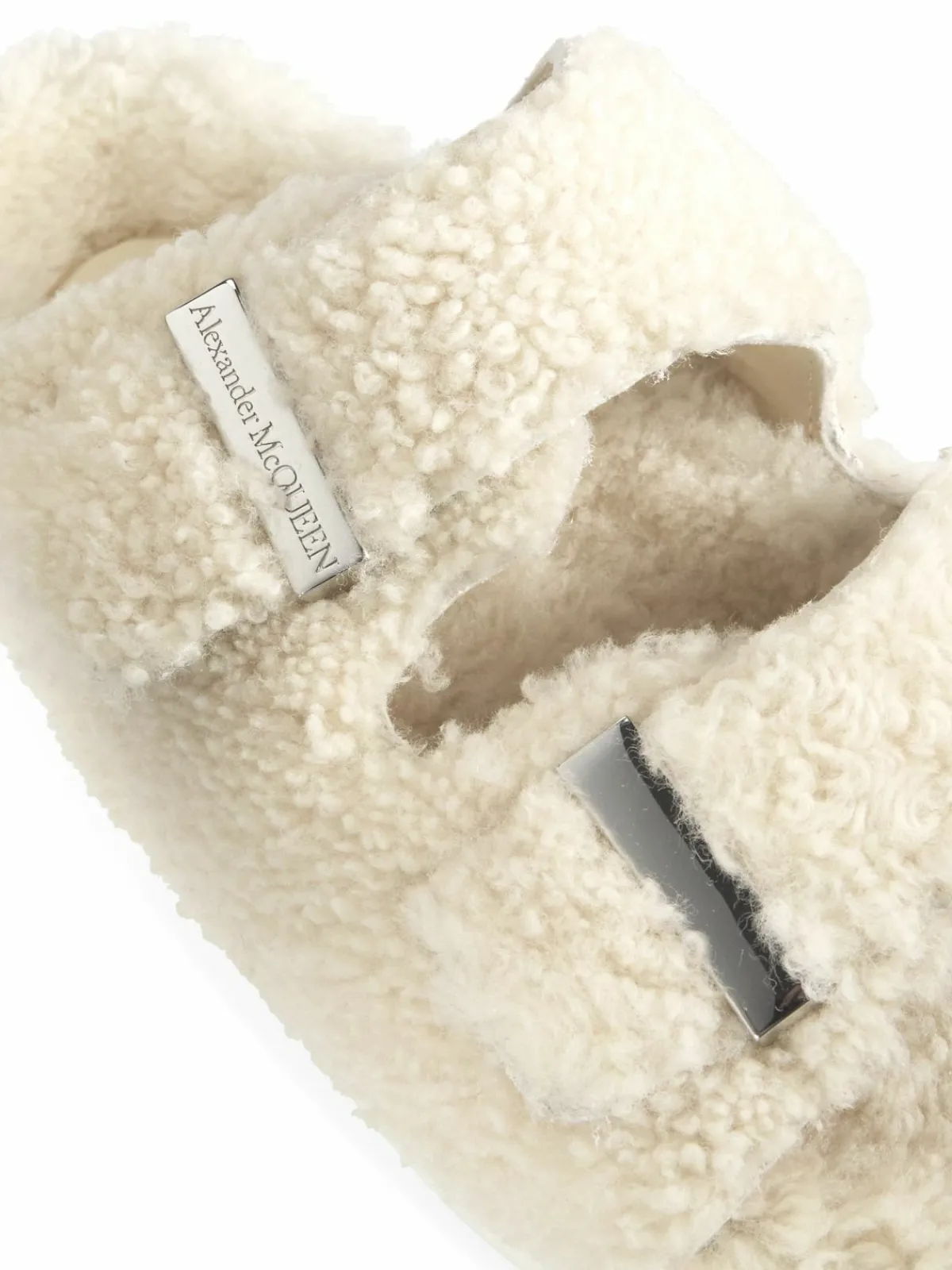 Alexander McQueen Shearling Slide Sandals