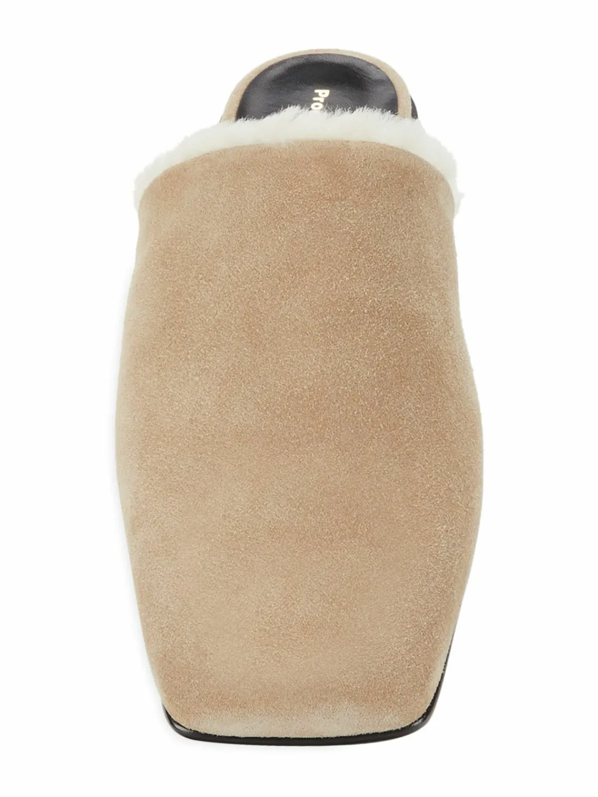 Proenza Schouler Shearling Trim Suede Flat Mules