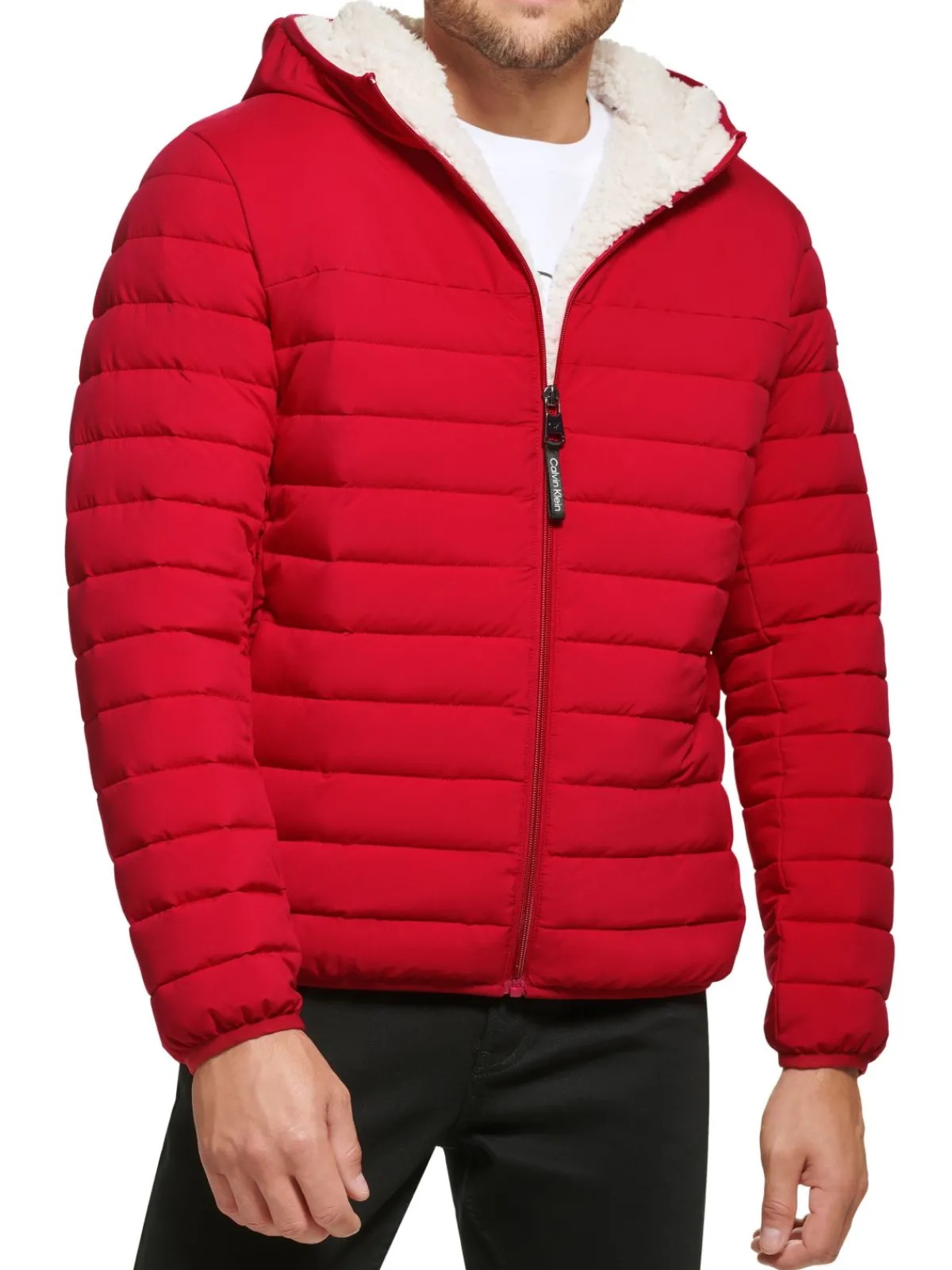 Calvin Klein Coats & Jackets|Sherpa Lined Hooded Puffer Jacket