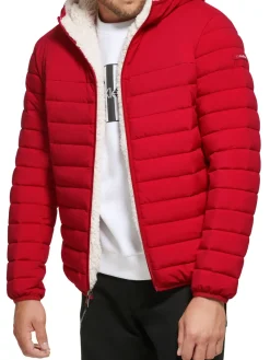 Calvin Klein Coats & Jackets|Sherpa Lined Hooded Puffer Jacket