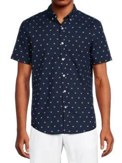 Original Penguin Casual Button-Down Shirts|Short Sleeve Diamond Oxford Shirt