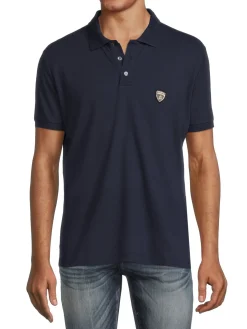 Lamborghini Polos|Short Sleeve Logo Knit Polo Navy