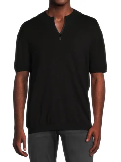 TRUTH BY REPUBLIC Sweaters|Short Sleeve Mock Neck Sweater Black