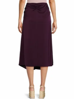 Women Calvin Klein Side Ruched Satin Midi Skirt