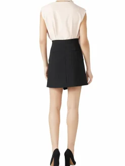Women Tibi Signature Button Straight Mini Skirt
