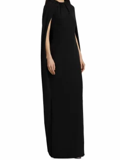 Women Brandon Maxwell Silk Capelet Gown