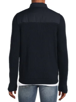 Reiss Coats & Jackets|Sinclair Wool Blend Knit Puffer Jacket Navy