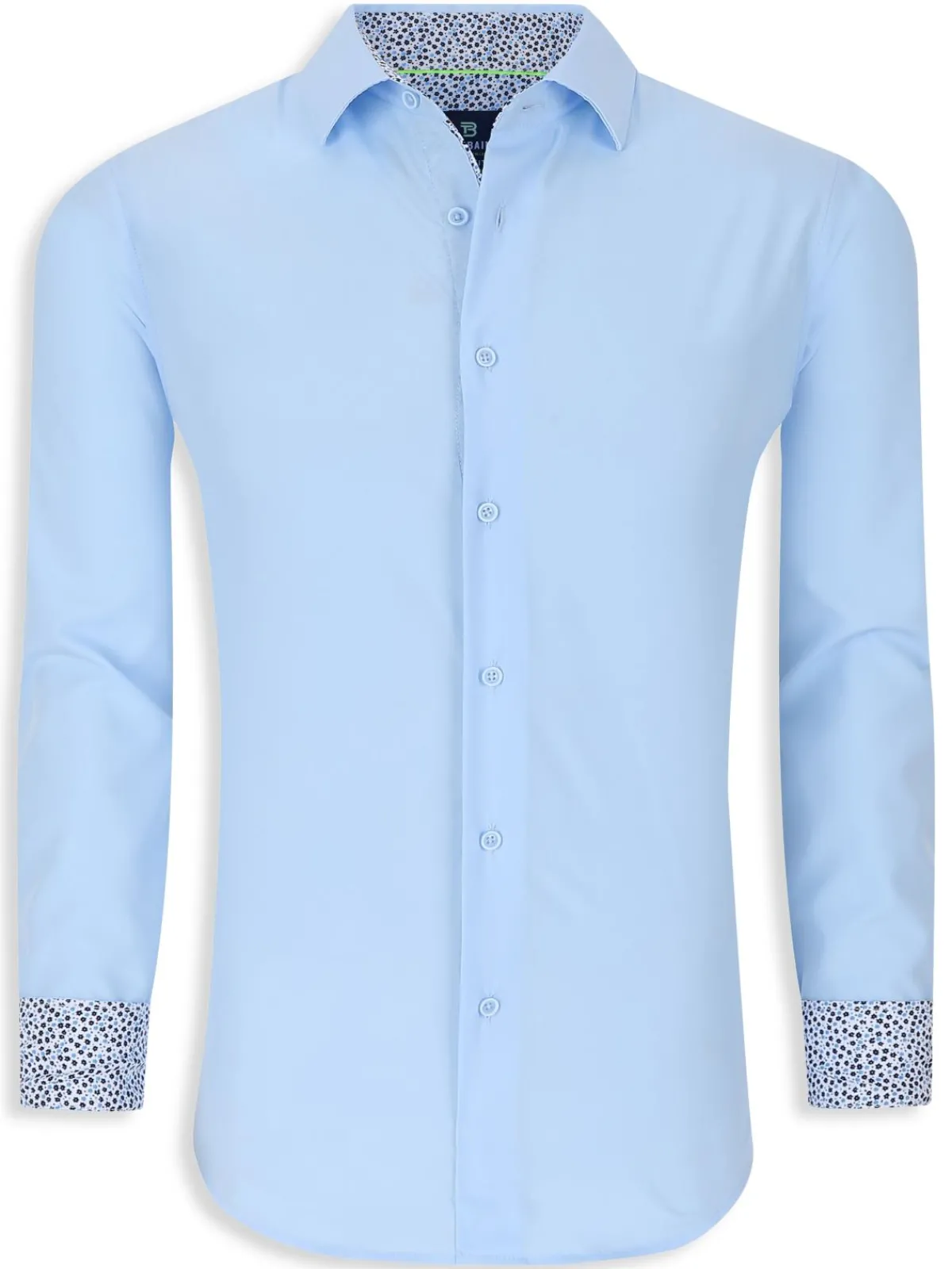 Tom Baine Casual Button-Down Shirts|Slim Fit Button Down Shirt Sky Blue