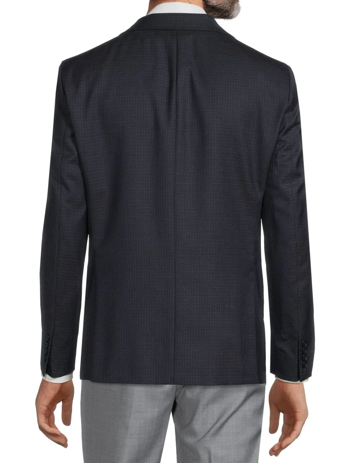 Calvin Klein Blazers & Sportcoats|Slim Fit Check Wool Blend Blazer Dark Blue