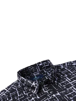 Tom Baine Polos|Slim Fit Cross Hatch Golf Shirt Black