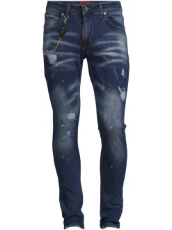 Elie Balleh Jeans|Slim Fit Distressed Jeans Indigo