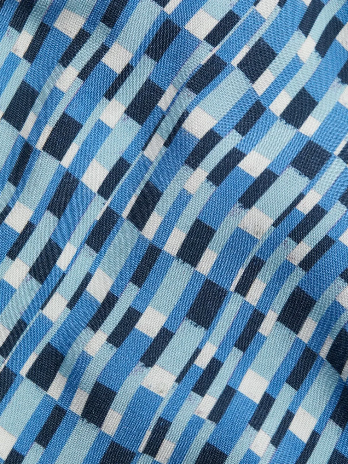 Saks Fifth Avenue Casual Button-Down Shirts|Slim Fit Geo Stripe Short Sleeved Shirt Ibiza Blue