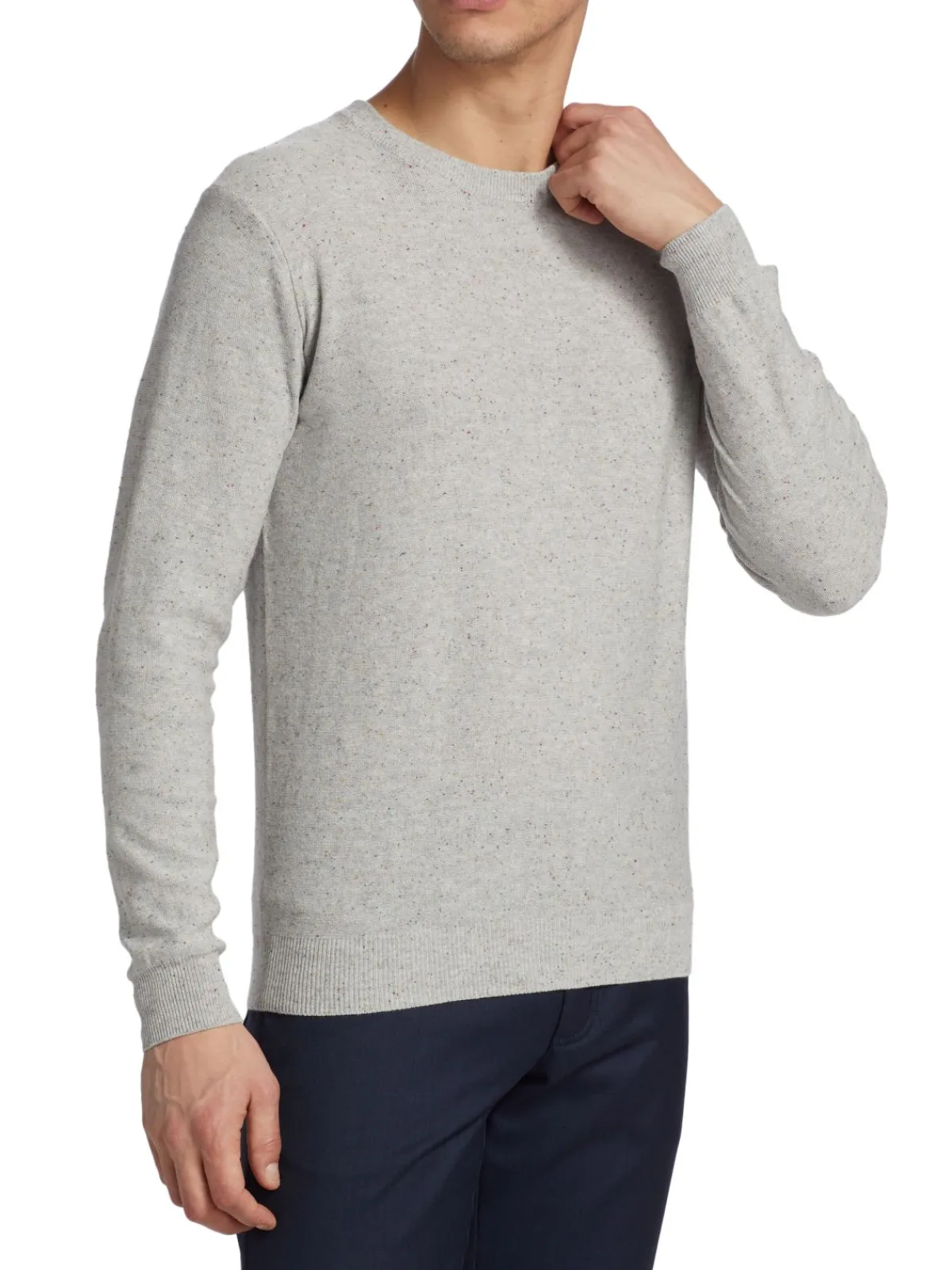 Saks Fifth Avenue Sweaters|Slim Fit Nep Crewneck Sweater Gull