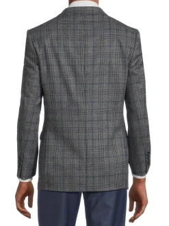 DOUGLAS & GRAHAME Blazers & Sportcoats|Slim Fit Plaid Blazer Grey