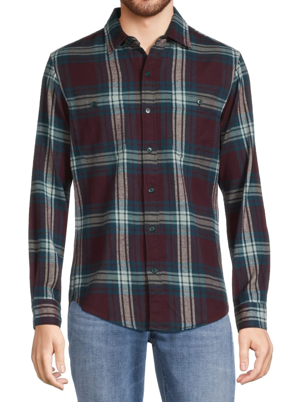 Bonobos Casual Button-Down Shirts|Slim Fit Plaid Stretch Flannel Shirt Red Multi