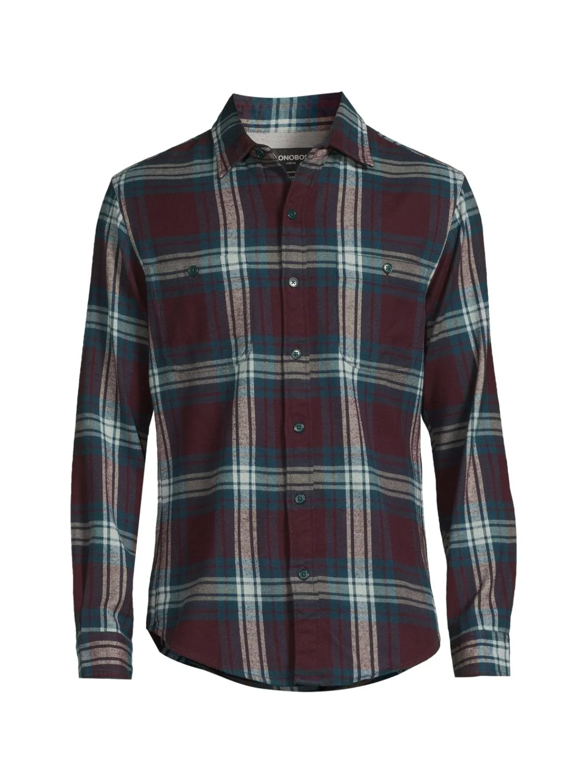 Bonobos Casual Button-Down Shirts|Slim Fit Plaid Stretch Flannel Shirt Red Multi