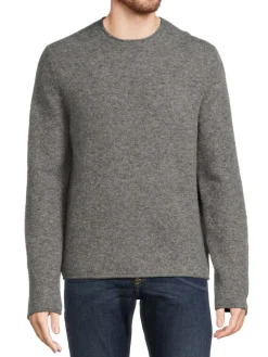 Vince Sweaters|Slubbed Merino Wool Blend Sweater Medium Heather Grey