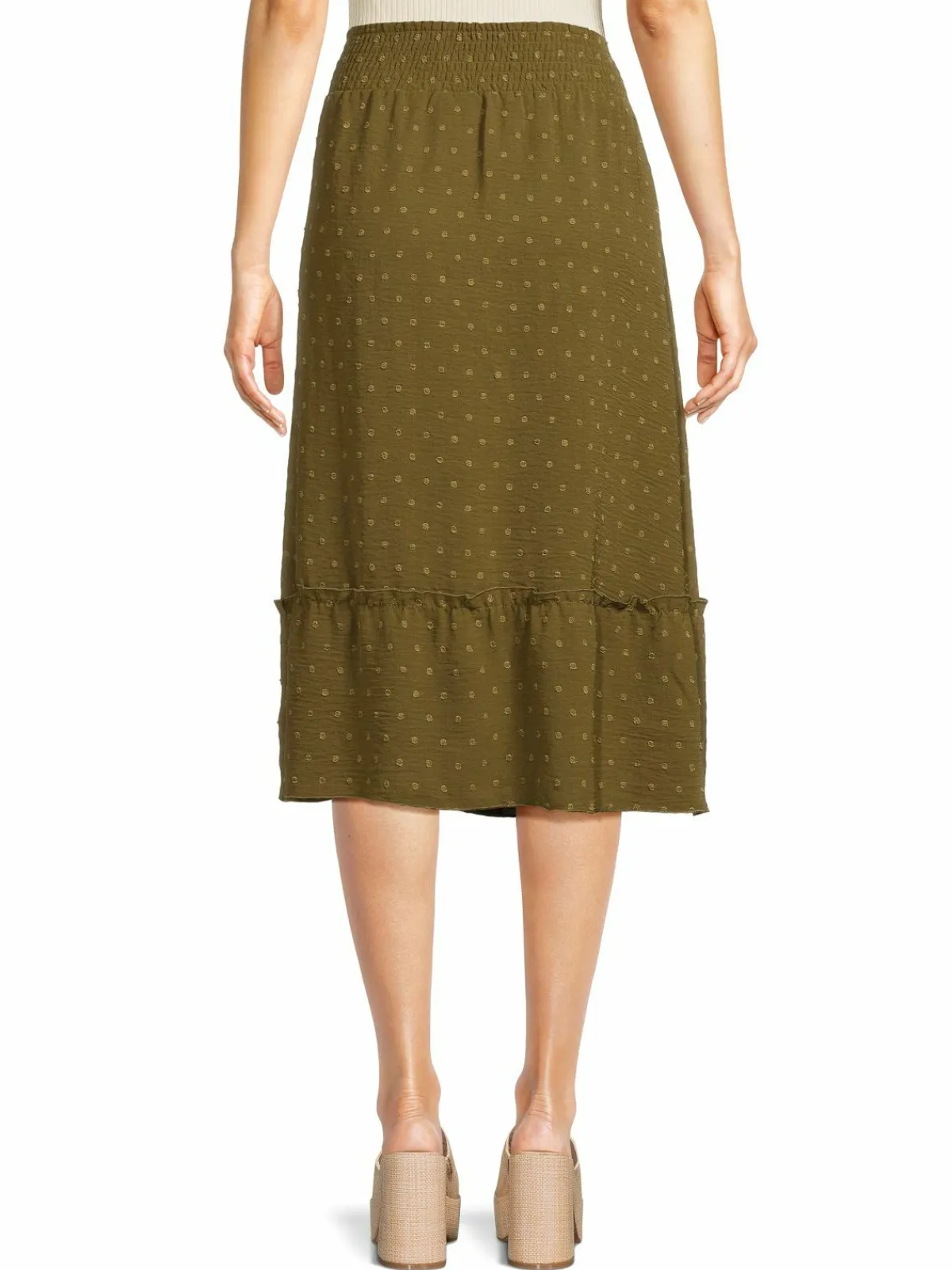 Women Bobeau Smocked A Line Midi Skirt