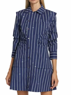 Women Derek Lam 10 Crosby Solana Striped Shirt Dress