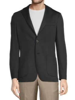 Samuelsohn Blazers & Sportcoats|Solid Contemporary Fit Wool Sportcoat Grey