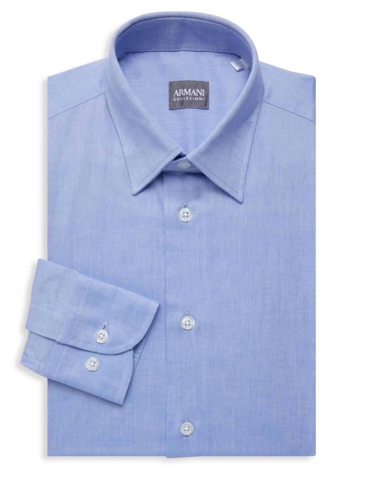 Armani Collezioni Dress Shirts|Solid Dress Shirt Blue