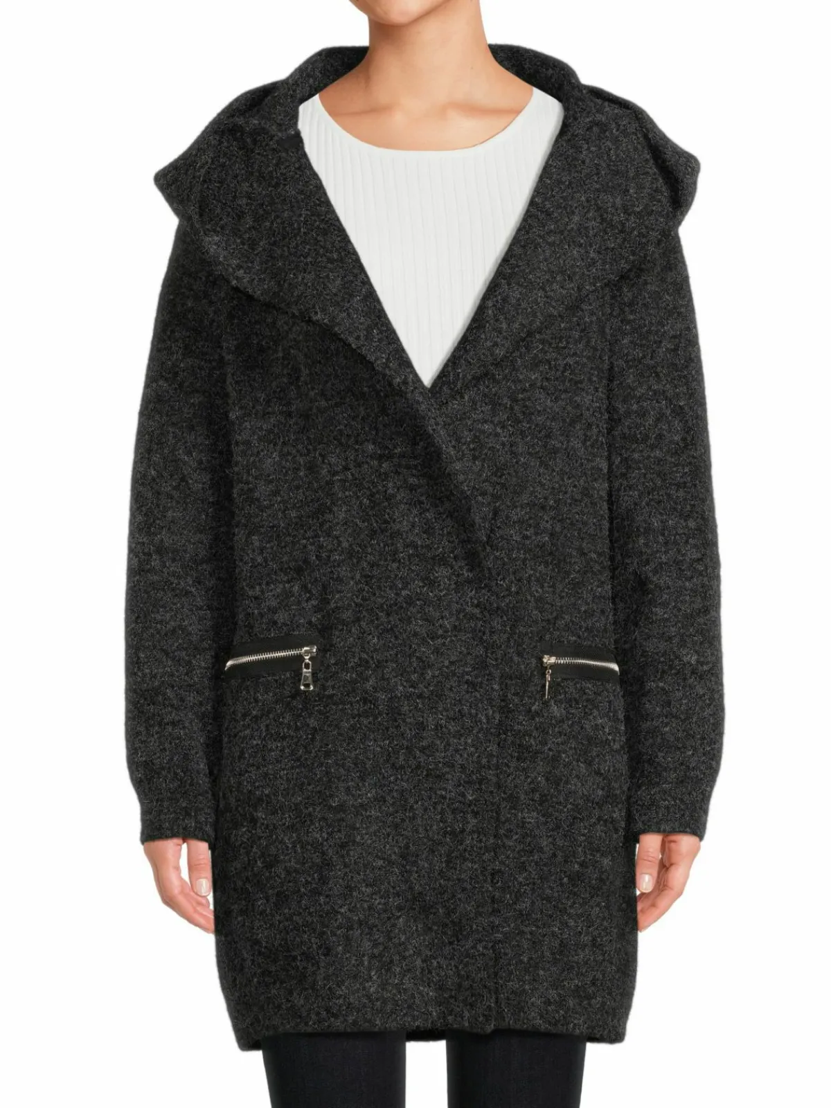 Women Renee C. Solid Hooded Cardigan