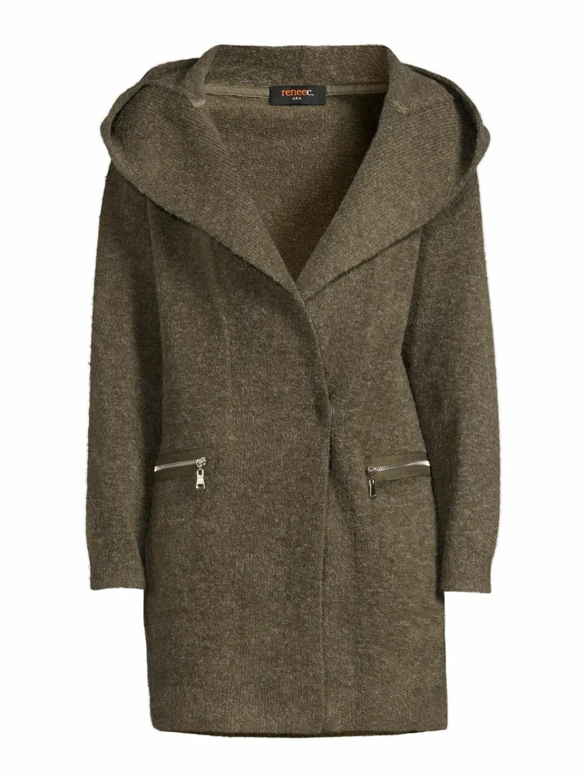Women Renee C. Solid Hooded Cardigan