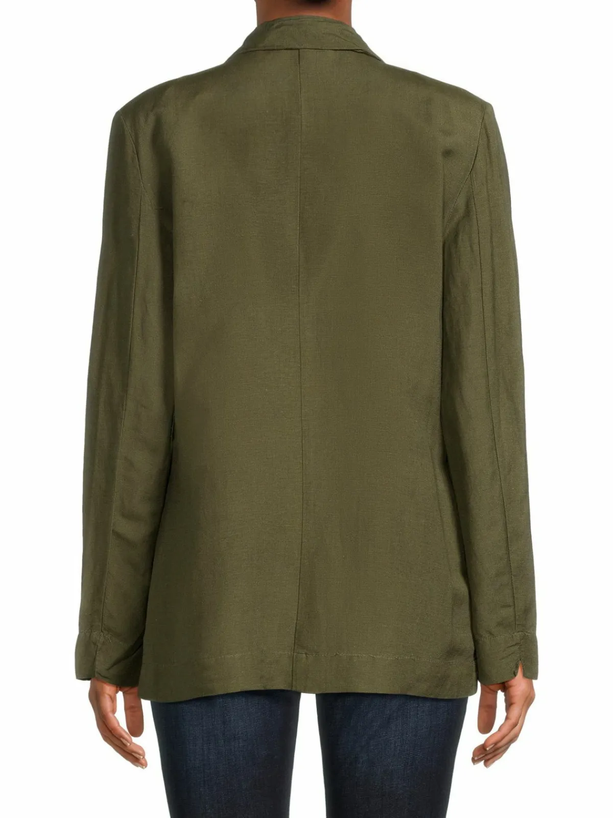 Women RD style Solid Linen Blend Regular Blazer
