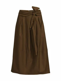 Women Vince Solid Wool Blend Midi Skirt