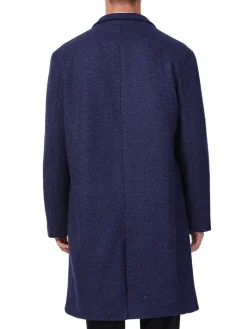 Hyden Yoo Coats & Jackets|Solid Wool Blend Overcoat Navy