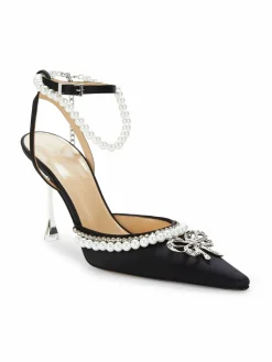 Mach & Mach Sophie Embellished Satin Pumps