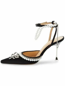 Mach & Mach Sophie Embellished Satin Pumps