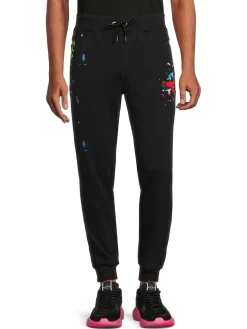Cult Of Individuality Pants|Splatter Paint Joggers Black