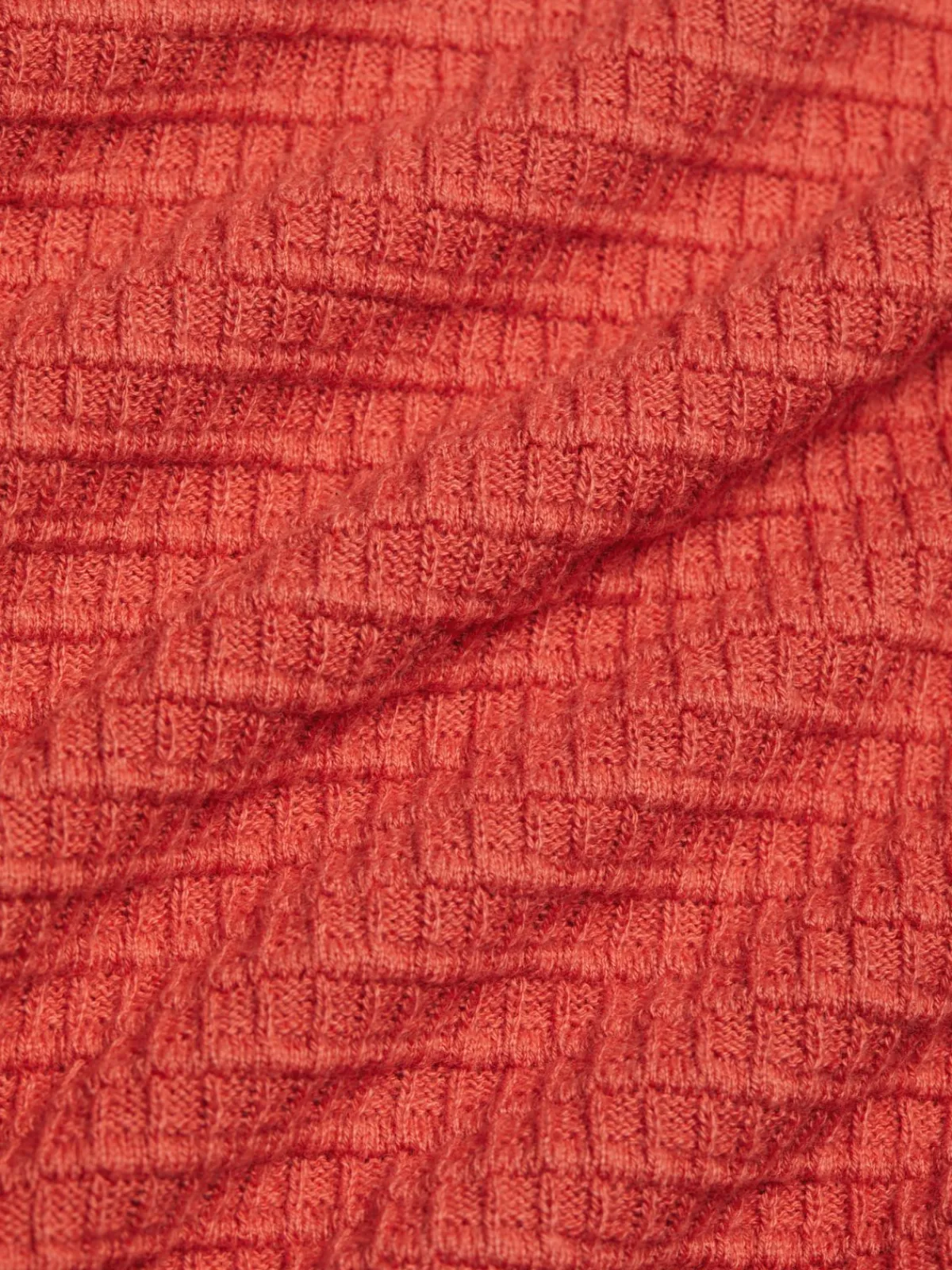 Saks Fifth Avenue Cashmere|Square Weave Polo Shirt Ginger
