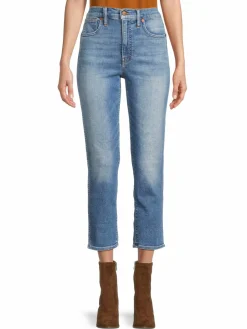 Women Madewell Stovepipe Mid Rise Cropped Jeans